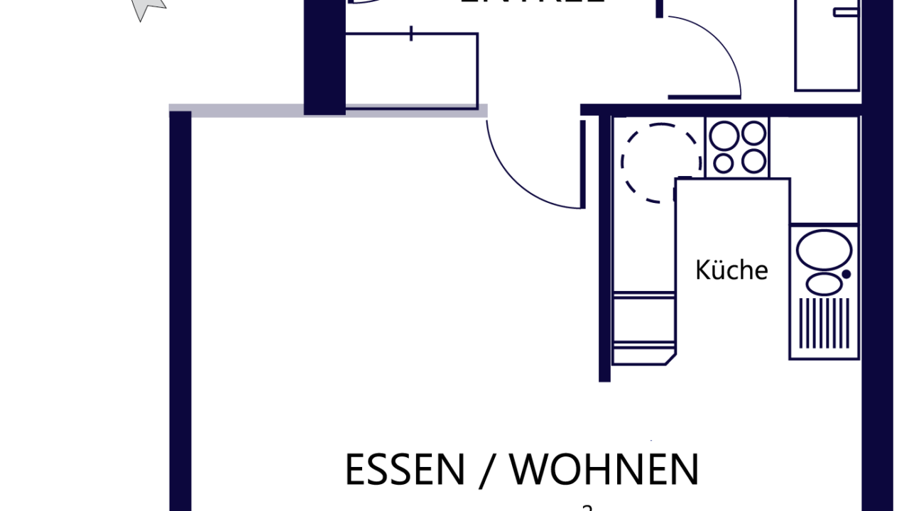 Grundriss Grosszügige 2 ½ - Zimmerwohnung St. Gallen